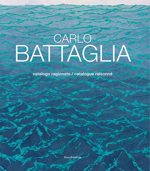 Arcipelago Canto XIX: il dipinto di Carlo Battaglia mostra un arcipelago di isolotti, immersi in un mare rosso intenso.